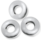 Oxballs Fat Willy Jumbo Cock Rings Clear 3 Pack Thick Penis Bands Stack