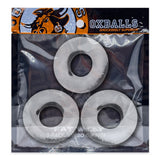 Oxballs Fat Willy Jumbo Cock Rings Clear 3 Pack Thick Penis Bands Stack