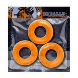 Oxballs Fat Willy Jumbo Cock Rings Orange 3 Pack Thick Penis Bands