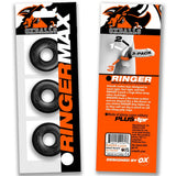Oxballs Ringer Max Cock Ring 3 Pack Black Thick Stack Soft Penis Testicle Bands