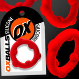 Oxballs Spinner Liquid Silicone Cock Ring Red Nub Penis Testicle Band