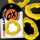 Oxballs Spinner Liquid Silicone Cock Ring Yellow Nub Penis Testicle Band