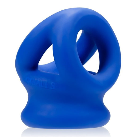 OxBalls Tri-Squeeze 3 Ring Ball Stretching Sling Blue Penis Cock Cage Erection Sex Toy