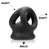 Oxballs Tri-Squeeze 3 Ring Ballstretcher Sling Black Ice Erection Band