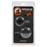 Oxballs Truckt Cock Ring Set Black 2 Size Penis Erection Ball Band