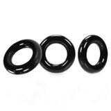 Oxballs Willy Rings Cock Ring 3 Pack Black Penis Erection Band Set