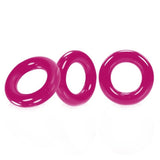 Oxballs Willy Rings Cock Ring 3 Pack Hot Pink Penis Erection Band Set