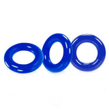 Oxballs Willy Rings Cock Ring 3 Pack Police Blue Penis Erection Band Set
