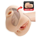 PDX Plus Double Pounder Vibrating Squeeze Stroker Remote Control Masturbator Sex Toy