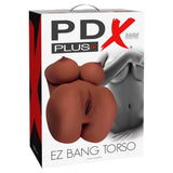 PDX Plus EZ Bang Torso Masturbator Realistic Brown Skin Female Body Breasts Pussy Anal Sex Toy