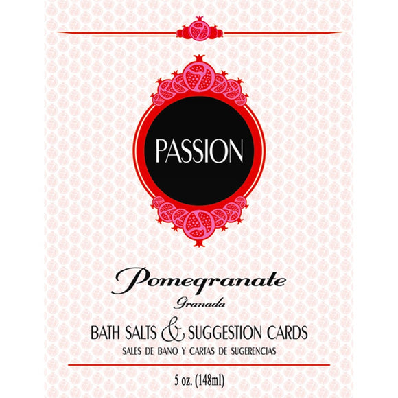 Passion Bath Salts Pomegranate Scent Suggestion Cards Erotic Couples Tub Play