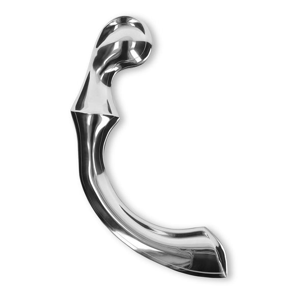 Playhouse Ribbed Stainless Steel Pleasure Wand Metal Dildo Temperature Play Probe Sex Toy