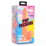Pop Peckers 6.5" Dildo With Balls Light Skin Realistic Penis Sex Toy