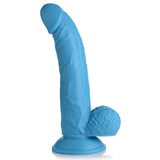 Pop Peckers 7.5" Dildo with Balls Blue Realistic Penis Suction Sex Toy