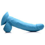 Pop Peckers 7.5" Dildo with Balls Blue Realistic Penis Suction Sex Toy