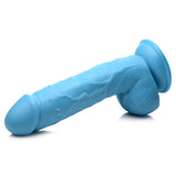 Pop Peckers 8.25" Dildo with Balls Realistic Blue Colour Penis Fantasy Play Sex Toy