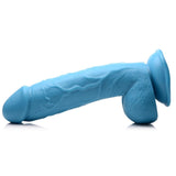 Pop Peckers 8.25" Dildo with Balls Realistic Blue Colour Penis Fantasy Play Sex Toy