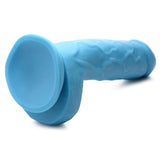 Pop Peckers 8.25" Dildo with Balls Realistic Blue Colour Penis Fantasy Play Sex Toy