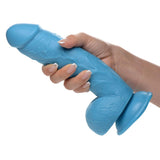 Pop Peckers 8.25" Dildo with Balls Realistic Blue Colour Penis Fantasy Play Sex Toy