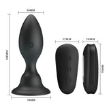 Pretty Love Mr Play Vibrating Black Butt Plug Remote Control Anal Vibrator USB Rechargeable Power Sex Toy