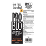 Pro Blo Numbing Deep Throat Oral Sex Spray 29ml Passionate Peach Flavour Anaesthetic