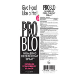 Pro Blo Numbing Deep Throat Oral Sex Spray 29ml Strawberry Flavour Anaesthetic