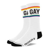 Prowler Gay Socks LGBT Pride White Cotton Rainbow Stripe Sexy Footwear