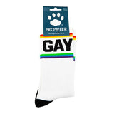 Prowler Gay Socks LGBT Pride White Cotton Rainbow Stripe Sexy Footwear