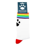 Prowler Pride Socks Gay LGBTQ White Cotton Rainbow Stripe Sexy Footwear