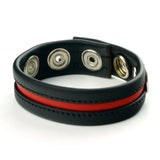 Prowler RED Black Red Leather Cock Strap Snap Fastening Penis Testicle Ring Bondage Play