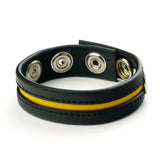 Prowler RED Black Yellow Leather Cock Strap Snap Fastening Penis Testicle Ring Bondage Play