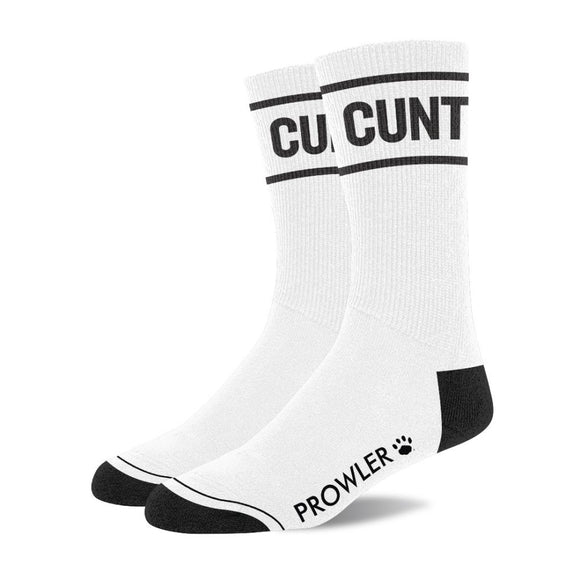 Prowler RED Cunt Socks White Cotton Rude Statement Adult Funny Gift