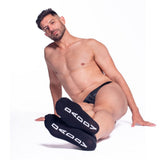 Prowler RED Daddy Ankle Socks Black Cotton Sole Paw Print Kink Gift