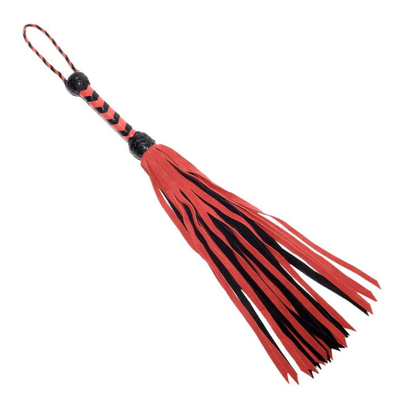Prowler RED Flogger Black Braided Leather BDSM Fetish Play