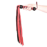 Prowler RED Flogger Black Braided Leather BDSM Fetish Play