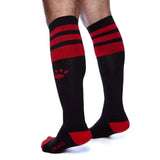 Prowler RED Football Socks Black Red Cotton Knee Length Sports Jock Fetish