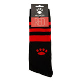 Prowler RED Football Socks Black Red Cotton Knee Length Sports Jock Fetish