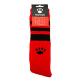 Prowler RED Football Socks Red Black Knee Length Sports Jock Fetish
