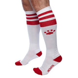 Prowler RED Football Socks White Red Knee Length Sports Jock Fetish