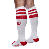 Prowler RED Football Socks White Red Knee Length Sports Jock Fetish