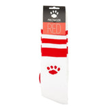 Prowler RED Football Socks White Red Knee Length Sports Jock Fetish