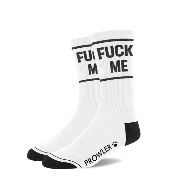 Prowler RED Fuck Me Socks White Cotton Gay Club Statement Fashion Wear