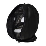 Prowler RED Leather Double Bondage Hood with Front Zipper Sensory Deprivation Play Mask