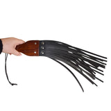 Prowler RED Leather and Wood Fringe Paddle Flogger BDSM Fetish Play