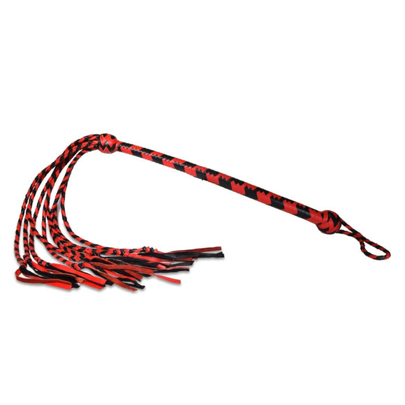 Prowler RED Long Handle Nine Tail Flogger BDSM Fetish Play Whip