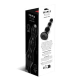 Prowler RED Triple Butt Plug Black PVC Anal Probe Stimulation Beads Advanced Sex Toy