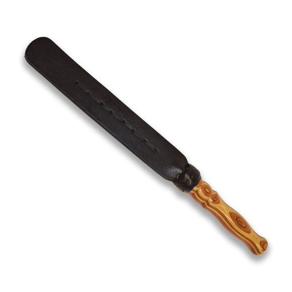 Prowler RED Wooden Handle Paddle Black Leather Spanking Fetish BDSM Play