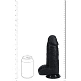 RealRock 9" Extra Thick Dildo Black Realistic Penis Girth XL Sex Toy