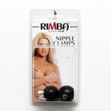 Rimba Bondage Play Nipple Clamps with 150g Black Leather Weights BDSM Fetish Wear