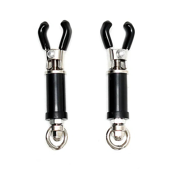 Rimba Black Adjustable Nipple Clamps Pinchers Clasps Bondage Gear BDSM Fetish